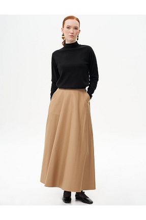 دامن حجاب بژ زنانه رگولار Kayra - کد 856416737