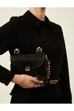 کیف دوشی مشکی زنانه چرم مصنوعی Kayra - کد 847972833