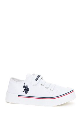 کفش اسنیکر سفید بچه گانه میکروفیبر U.S. Polo Assn. - کد 834563867