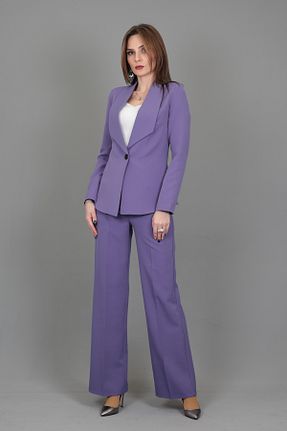 کت و شلوار بنفش زنانه یقه کتی ÖNDER ÖZSOY - کد 239039188