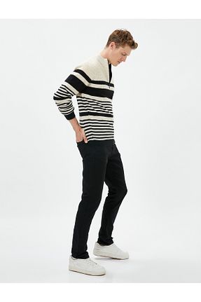 شلوار جین مشکی مردانه پاچه تنگ Koton - کد 741167508
