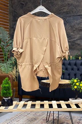 بلوز قهوه ای زنانه ساده sahnemoda - کد 690174995