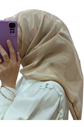 شال قهوه ای زنانه پلی استر pramit - کد 858946656