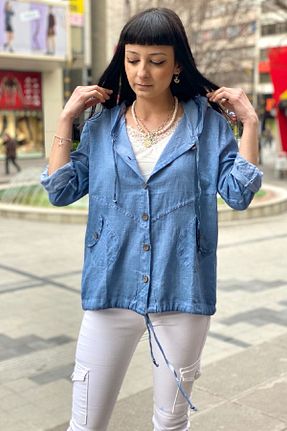 پیراهن آبی زنانه گشاد sahnemoda - کد 39077435