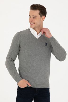 پلیور طوسی مردانه ساده U.S. Polo Assn. - کد 838795878
