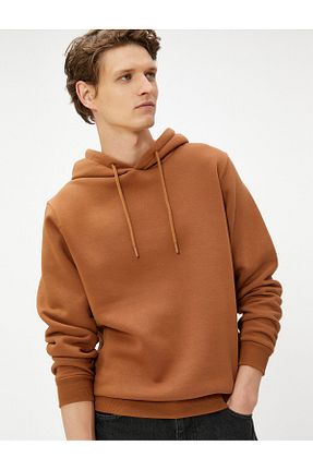 سوئیشرت قهوه ای مردانه ساده Koton - کد 742701858