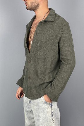 پیراهن خاکی مردانه اورسایز Alışveriş Sokağı - کد 858981178