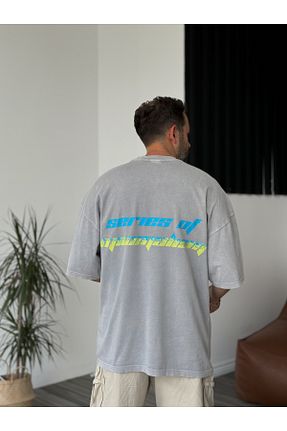 تیشرت طوسی مردانه اورسایز BYBASICMAN - کد 836168046