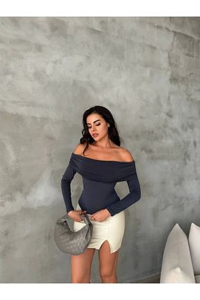 بلوز سرمه ای زنانه ساده Ecenin Favorileri - کد 858978072