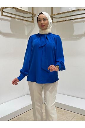 بلوز سرمه ای زنانه ساده NPRIVE - کد 855481026