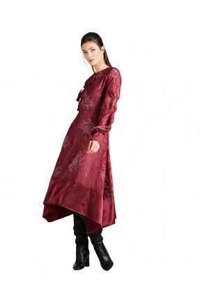 لباس زرشکی زنانه بافتنی Serpil - کد 792404636