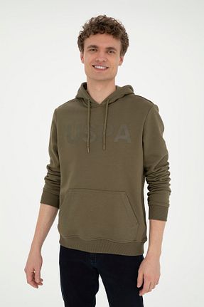 سوئیشرت خاکی مردانه ساده U.S. Polo Assn. - کد 834787695
