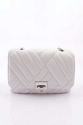 کیف دوشی سفید زنانه چرم خالص Dgn - کد 673010242