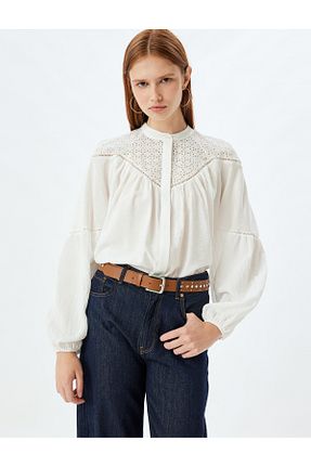 پیراهن سفید زنانه اورسایز Koton - کد 854401450