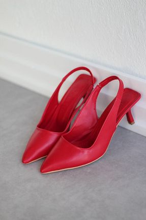 کفش پاشنه بلند کلاسیک قرمز زنانه چرم مصنوعی Mida Shoes - کد 692726790