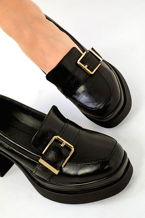 کفش پاشنه بلند کلاسیک مشکی زنانه چرم مصنوعی SOHO - کد 855987621