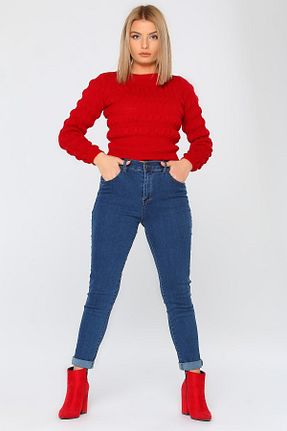 شلوار جین آبی زنانه پاچه پهن DRC trend - کد 858814802