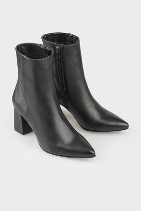 بوت / نیم بوت مشکی زنانه چرم خالص Elle - کد 858924451