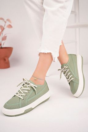 کفش اسنیکر سبز زنانه بند دار pasyone - کد 841871806