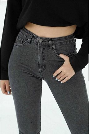شلوار جین طوسی زنانه پاچه پهن DRC trend - کد 858814975