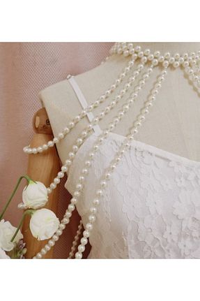 گردنبند جواهر سفید زنانه مروارید es moda shop - کد 815245101