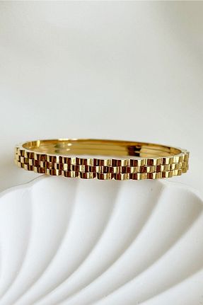 دستبند استیل (فولاد) طلائی زنانه استیل (فولاد) MODA - کد 683454317