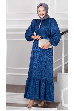 لباس مجلسی حجاب سرمه ای زنانه رگولار ELEGANTSTİL - کد 837216586