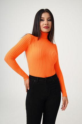 پلیور نارنجی زنانه ساده Hipo Trend - کد 858940740