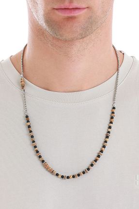 گردنبند جواهر قهوه ای مردانه استیل ضد زنگ Hatemoğlu - کد 858956725