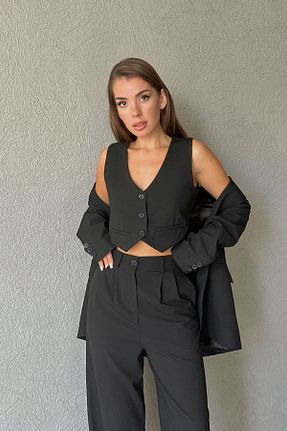ست بالاتنه و پائین تنه مشکی زنانه بافتنی Seda Yalçın Atelier - کد 769292822
