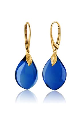 گوشواره نقره آبی زنانه 925 عیار Amber by Mazukna - کد 837299063
