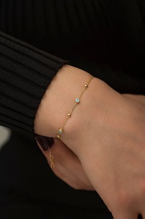 دستبند نقره طلائی زنانه Sunshine - کد 32940740