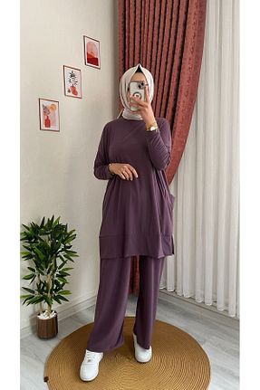 ست بالاتنه و پائین تنه حجاب صورتی زنانه رگولار bhmtesettur - کد 818150363