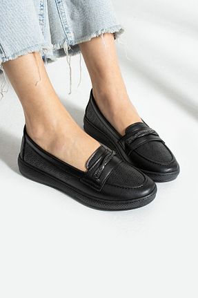 کفش کژوال مشکی زنانه چرم مصنوعی HKM shoes - کد 808385587