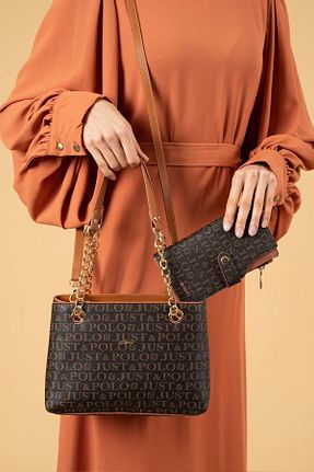 کیف دستی قهوه ای زنانه سایز متوسط Just Polo - کد 859107933