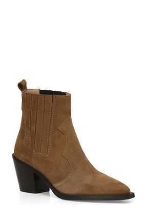 بوت / نیم بوت قهوه ای زنانه چرم خالص Nine West - کد 858863206