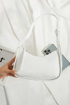 کیف دوشی سفید زنانه چرم مصنوعی İAMBTŞY - کد 858867114