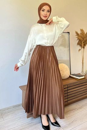 دامن حجاب قهوه ای زنانه Jile Julude - کد 858879898