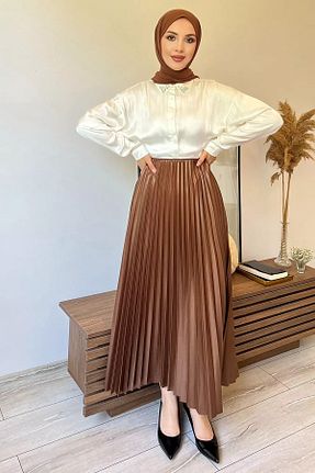دامن حجاب قهوه ای زنانه Jile Julude - کد 858879898
