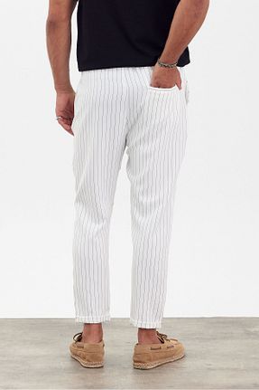 شلوار سفید مردانه الاستین İLKCET MODA - کد 856389753