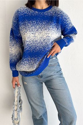 پلیور سرمه ای زنانه اورسایز FEMELLE - کد 858944687