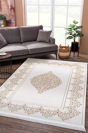 فرش بژ پلی پروپیلن Kervansaray Home - کد 202589244