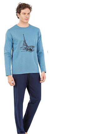 ست لباس راحتی آبی زنانه ساده Pierre Cardin - کد 858968027