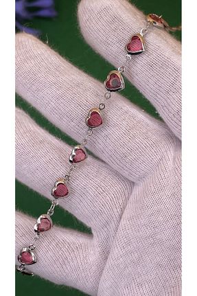 دستبند جواهر صورتی زنانه زیرکن Gül Accessory - کد 832866743