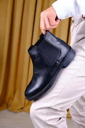 بوت / نیم بوت مشکی مردانه چرم خالص Leathermens - کد 785800277
