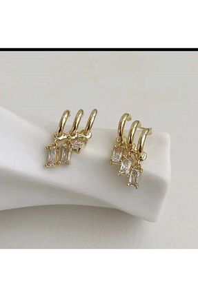 گوشواره استیل (فولاد) طلائی زنانه استیل (فولاد) AychaAksesuar - کد 754115998