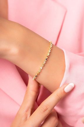 دستبند نقره طلائی زنانه 925 عیار Sunshine - کد 688753005