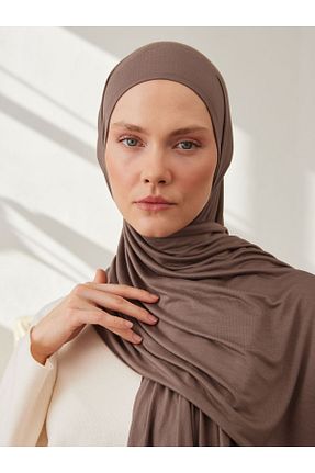 روسری بژ پنبه پلی استر Femple Modest - کد 838260830