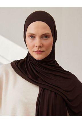روسری قهوه ای پنبه پلی استر Femple Modest - کد 838255720