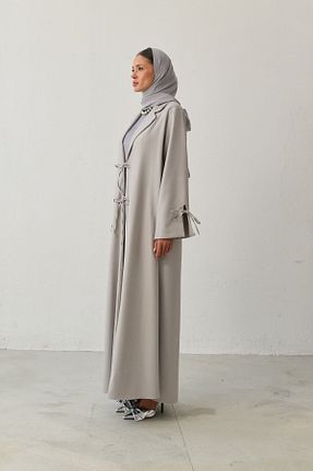 کلاه و ابایا طوسی زنانه مخلوط پلی استر LEYLA STORE - کد 859072608